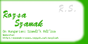 rozsa szamak business card